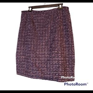 Vintage wool and nylon tweed skirt, slit in back, zips in back, Plum, NWT